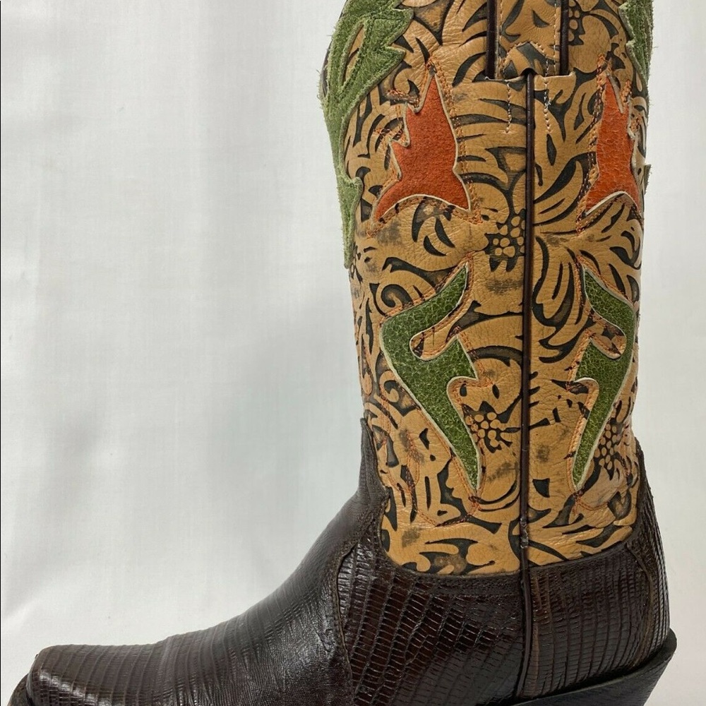 FRYE Lily Lizard Western Cowboy Boots Sz 7.5 B - Picture 6 of 10